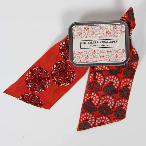 Bandeau silkeskjerf Orange Bindweed