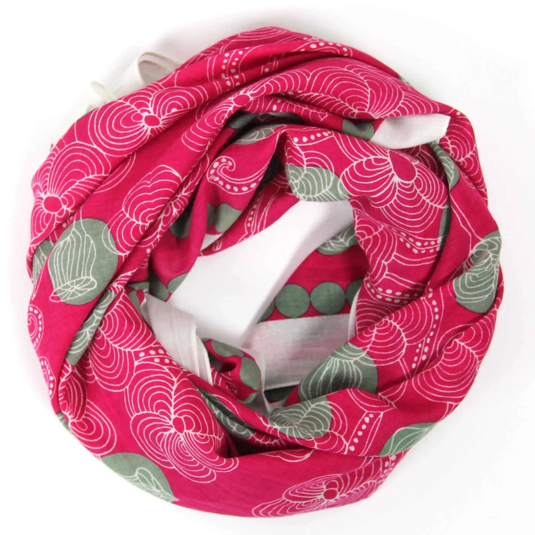 Burma Square Fuchsia scarf
